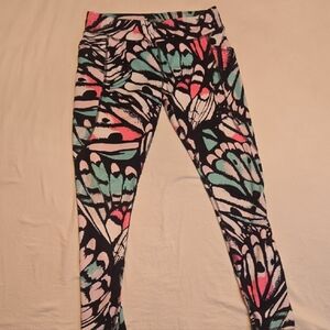 Athletic Works Black and Pink Leggings with Stretchy Fit Sz 14-16